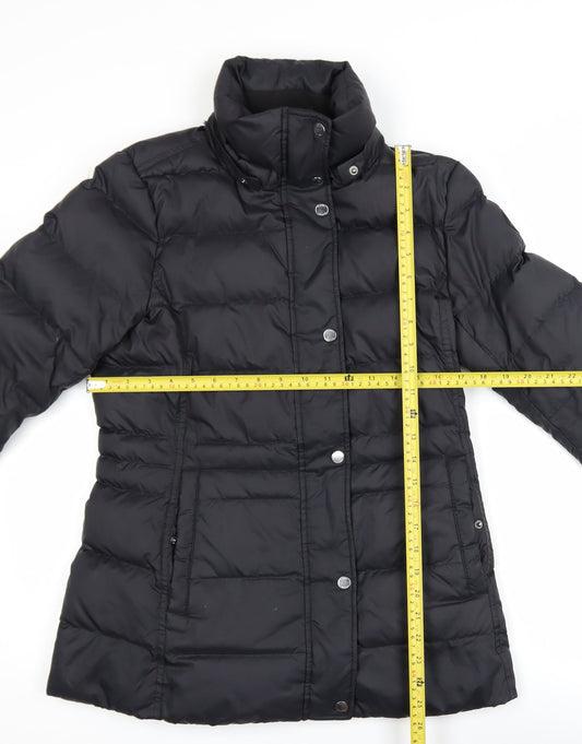 Tommy Hilfiger Women's Black Puffer Jacket Size S Mid-Length Winter Coat