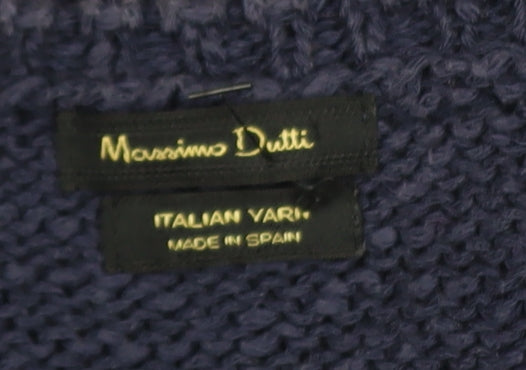 Additional view of Massimo Dutti Women Blue Cotton Knit Crew Neck jumper, size 8