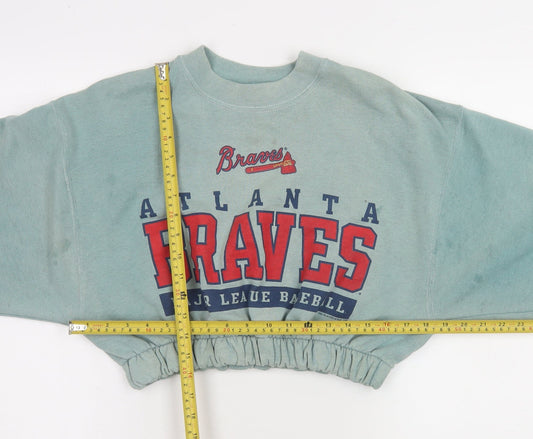Pro Player Women’s Green Atlanta Braves Cropped Sweatshirt Size L