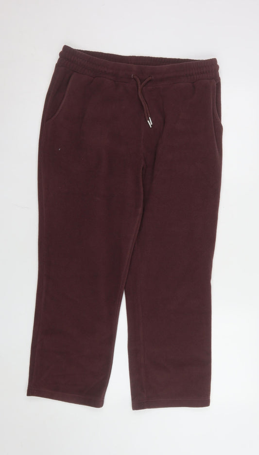 Damart Womens Brown Fleece Sweatpants Size 14/16 Regular Fit