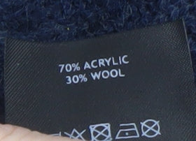 TOG24 Womens Blue Wool Blend Crew Neck Knit Jumper Size 14