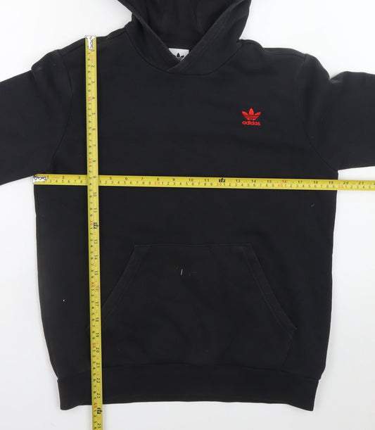 Adidas Boys Black Pullover Hoodie 13-14 Years Fleece Hooded Sweatshirt