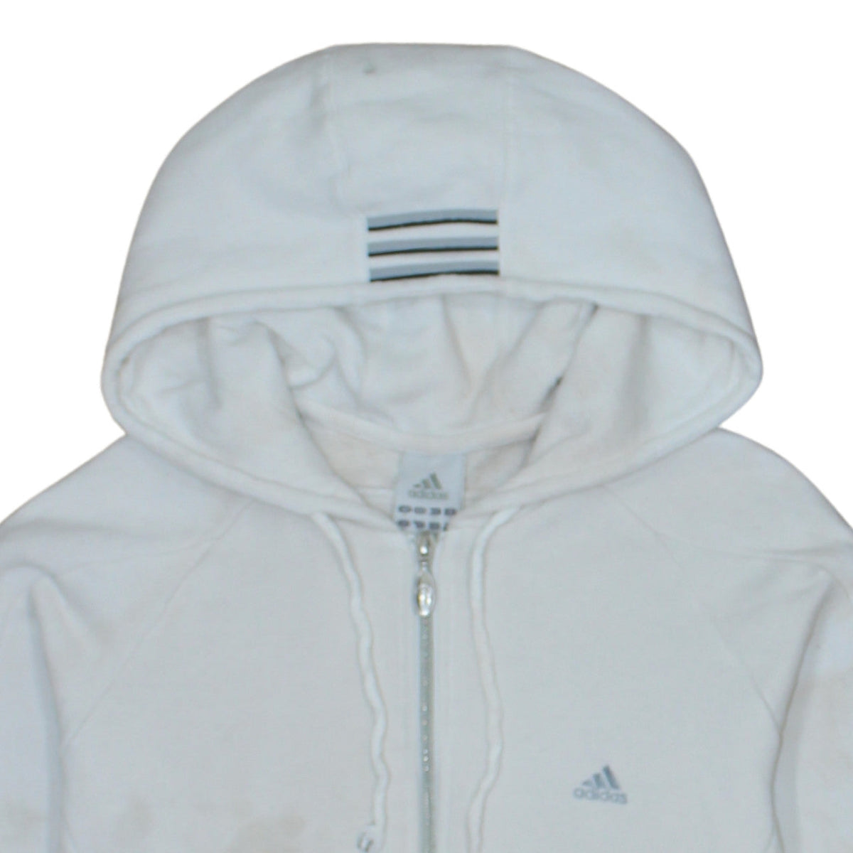 Additional view of Adidas Women White Full Zip Hoodie, size 16, Logo Sportswear