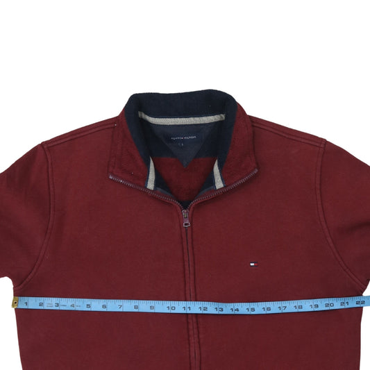 Tommy Hilfiger Men's Red Full Zip Cotton Sweatshirt L
