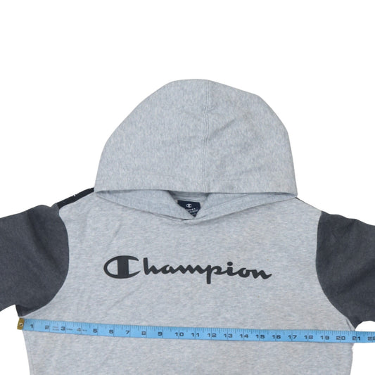 Champion Boys Grey Pullover Hoodie XL 13-14 Years Logo Fleece Sweatshirt