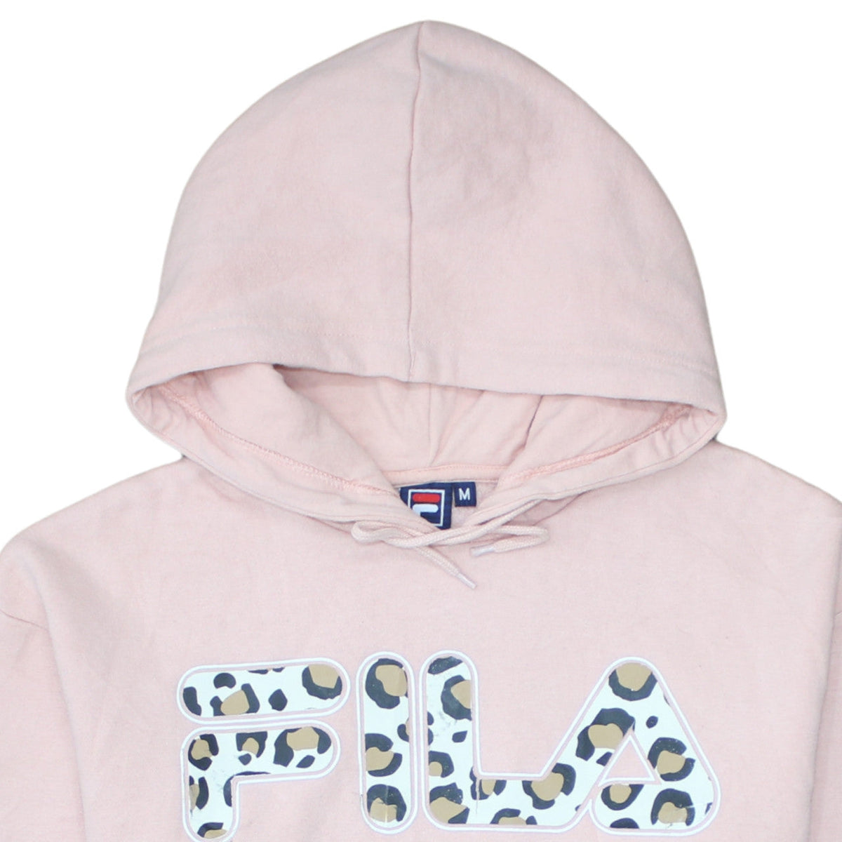 Additional view of Fila women’s pink leopard logo pullover hoodie medium