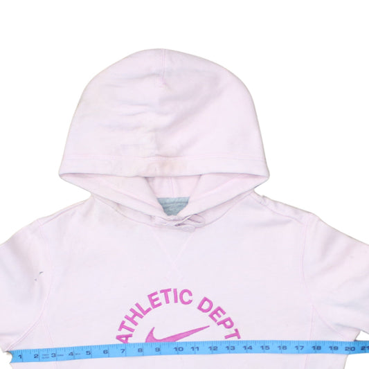 Nike Womens Pink Athletic Dept Pullover Hoodie Size 12/14 Cotton Blend