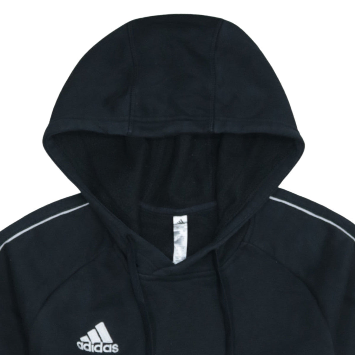 Additional view of Adidas men’s black pullover hoodie, size S, sports fleece sweatshirt