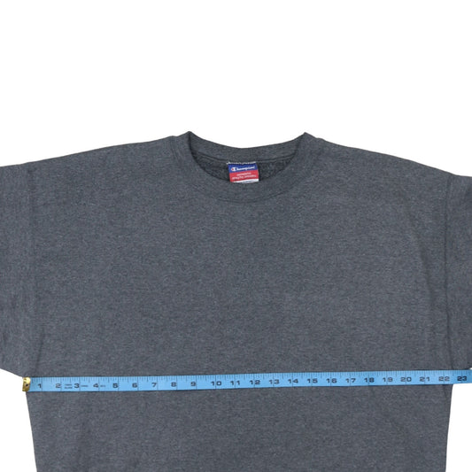 Champion Men's Grey Crew Neck Fleece Pullover Sweatshirt Size L