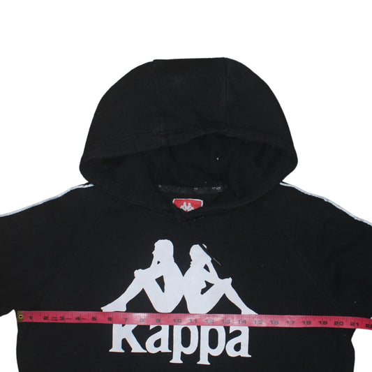 Kappa Men’s Black Large Pullover Hoodie with Logo Tape Sleeve