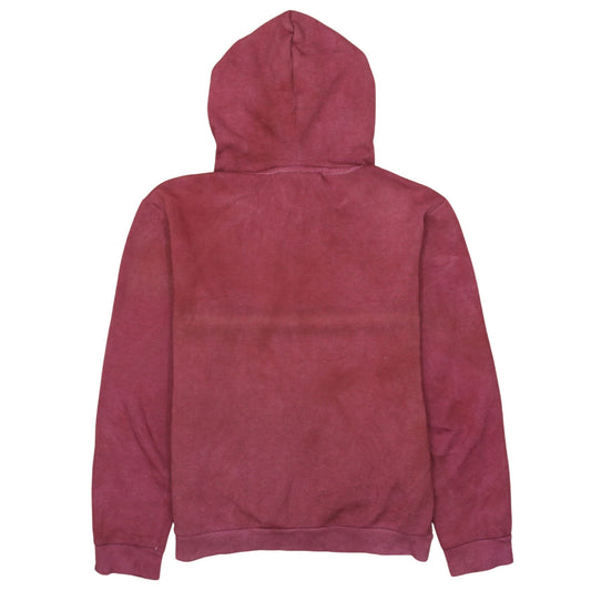 FILA Womens Burgundy Pullover Hoodie XS Logo Print Cotton Blend