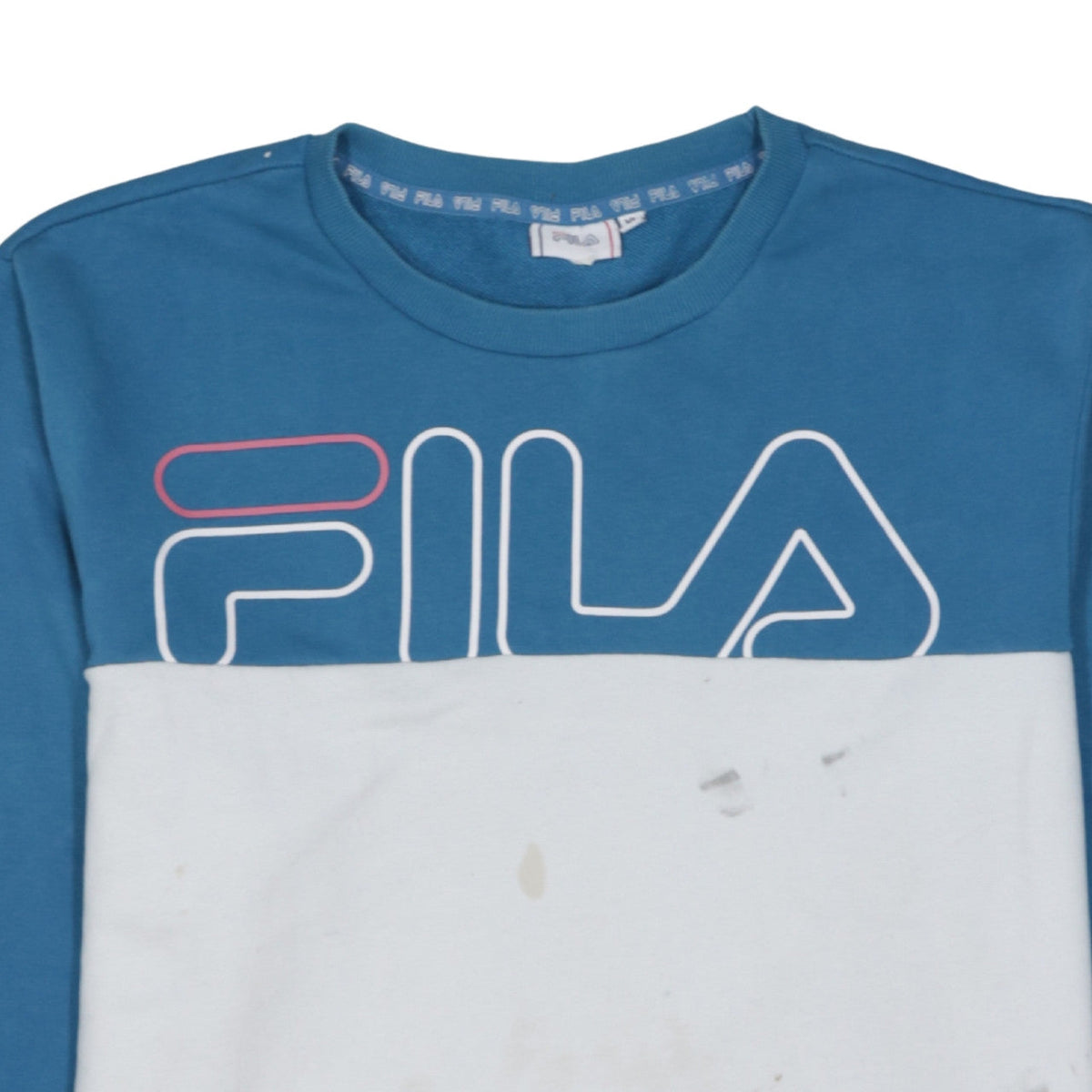 Additional view of Fila Men Blue White Logo Pullover Sweatshirt XL Regular Fit