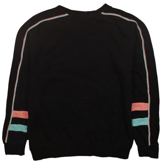 FILA Womens Black XXS Crew Neck Pullover Sweatshirt with Logo Detail