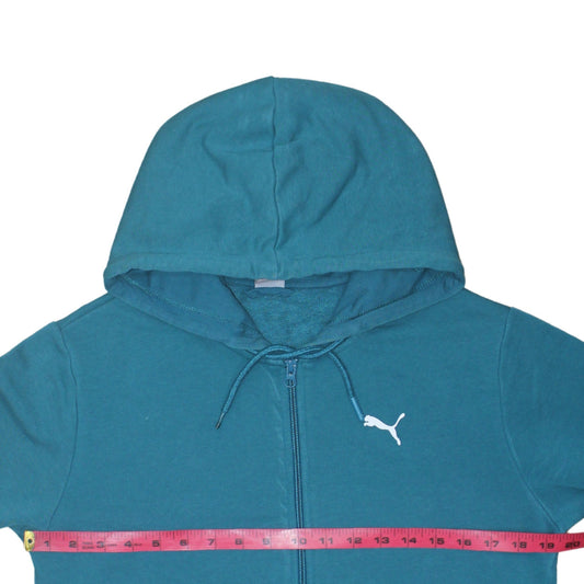 Puma Womens Blue Full Zip Hoodie Small Hooded Sweatshirt