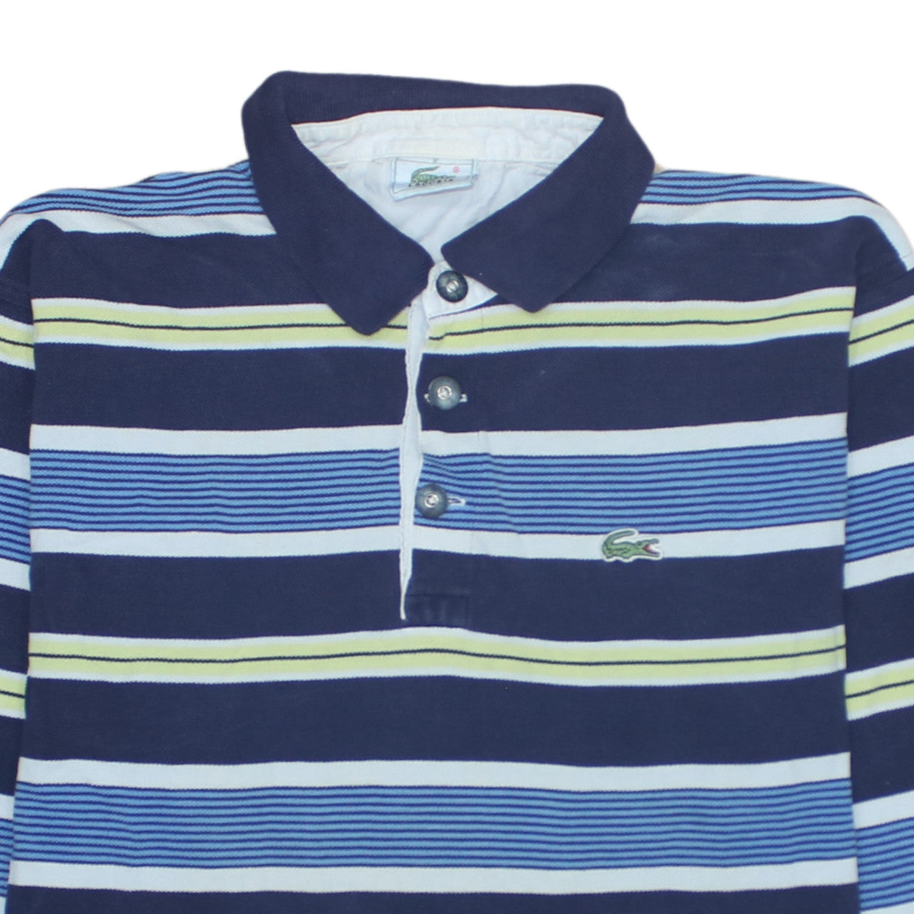 Lacoste Men's Blue Striped Long Sleeve Polo Shirt Size M