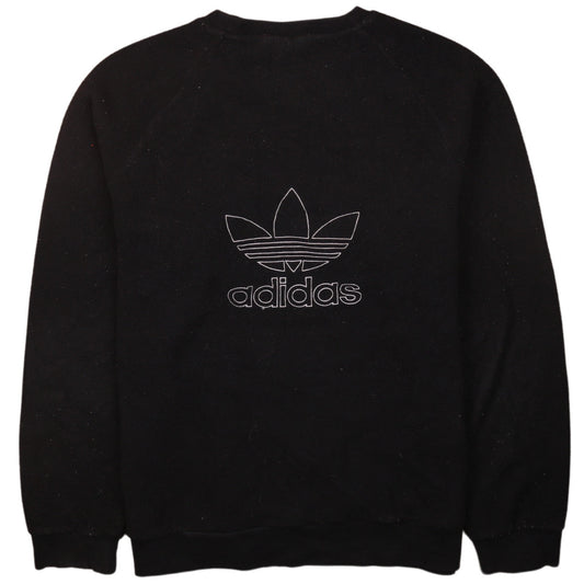 Adidas Mens Black Trefoil Logo Crew Neck Sweatshirt M