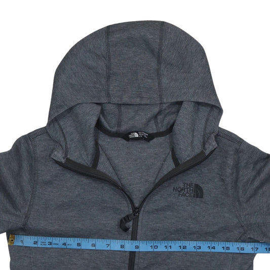 The North Face Boys Grey Full Zip Hoodie L Polyester Cotton Blend