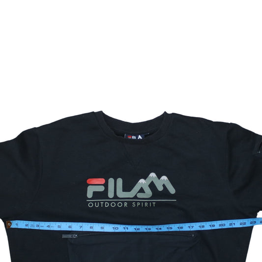 Fila Men's Black Outdoor Spirit Sweatshirt S Regular Fit Pullover