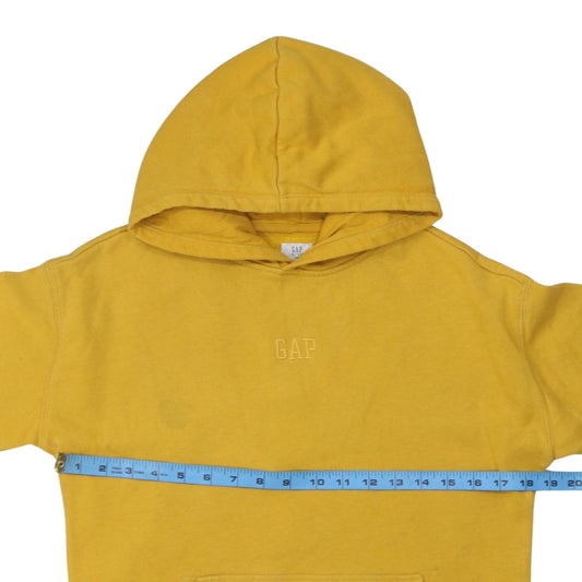 GAP Boys Yellow Pullover Hoodie Size 14-16 Years Fleece Logo Sweatshirt