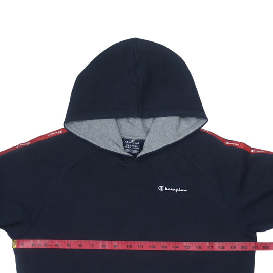 Champion Boys Black Pullover Hoodie 2XL Logo Tape Fleece Sweatshirt