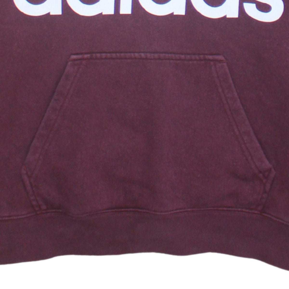 Additional view of Adidas Women Burgundy Pullover Hoodie UK 10 Logo Cotton Fleece