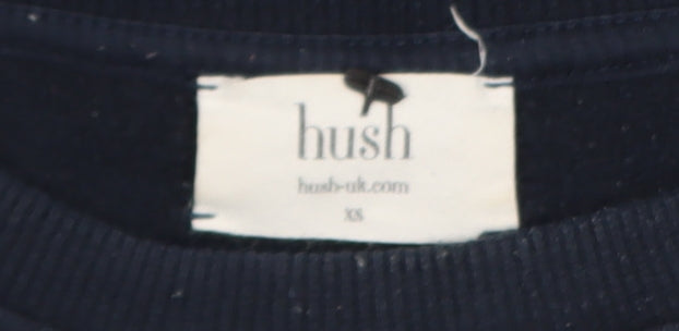 Hush Womens Navy Sequin Pullover Sweatshirt XS