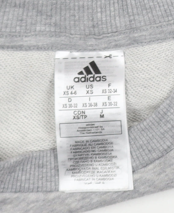 Additional view of Adidas women’s grey xs pullover sweatshirt crew neck long sleeve