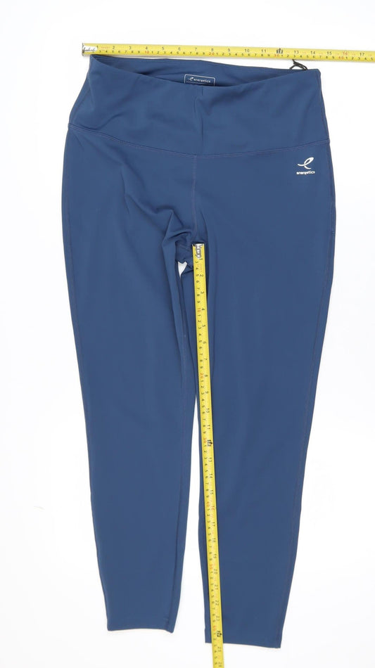 Energetics Womens Blue High Waist DryPlus Ankle Leggings Size L