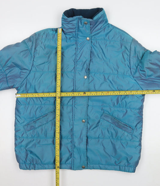 Marks and Spencer Teens Blue Puffer Jacket Size 10 Winter Lined