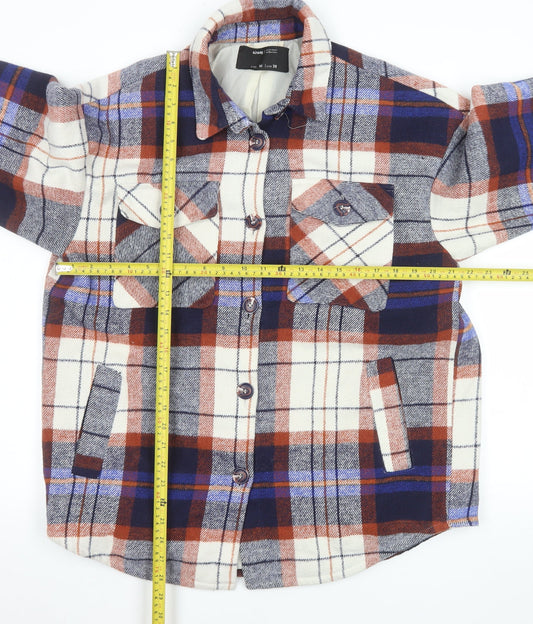Sinsay Men's Multicoloured Plaid Flannel Jacket M