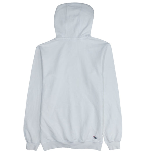 FILA Men's White Pullover Hoodie Small Regular Fit Fleece Activewear