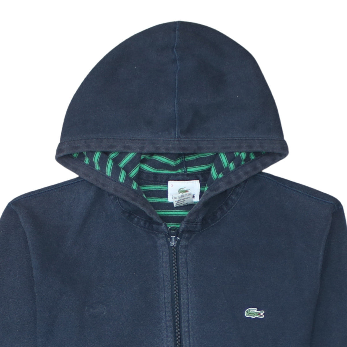 Additional view of Lacoste Men’s Blue Full Zip Hoodie, size S, Logo Embroidered Cotton