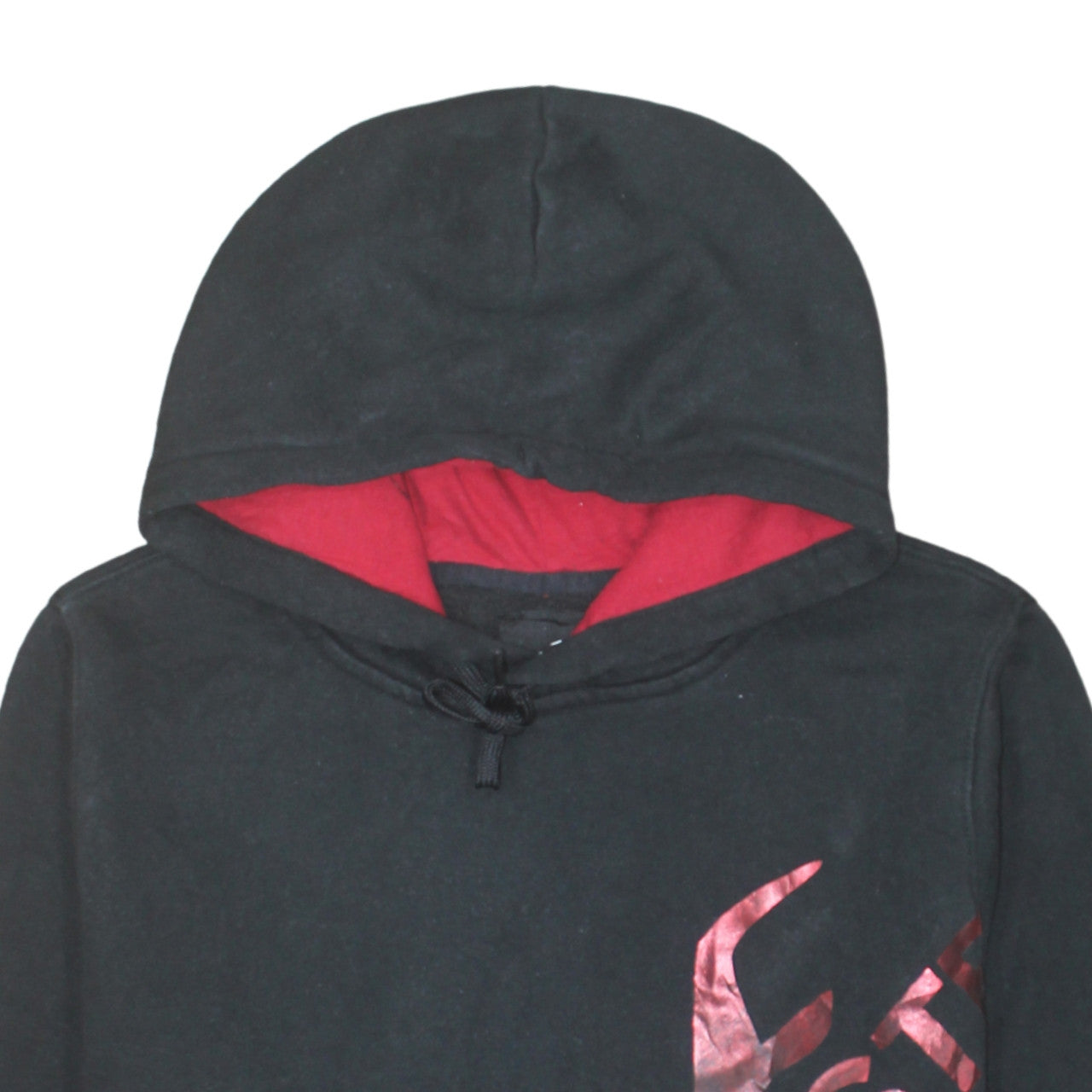 Hollister Men’s Black Pullover Hoodie L Graphic Logo Fleece