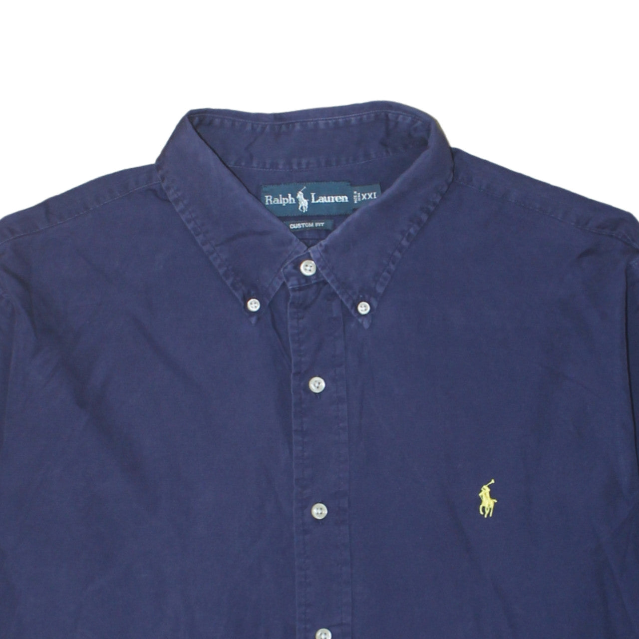 Ralph Lauren Men's Blue 2XL Slim Fit Button-Down Cotton Shirt