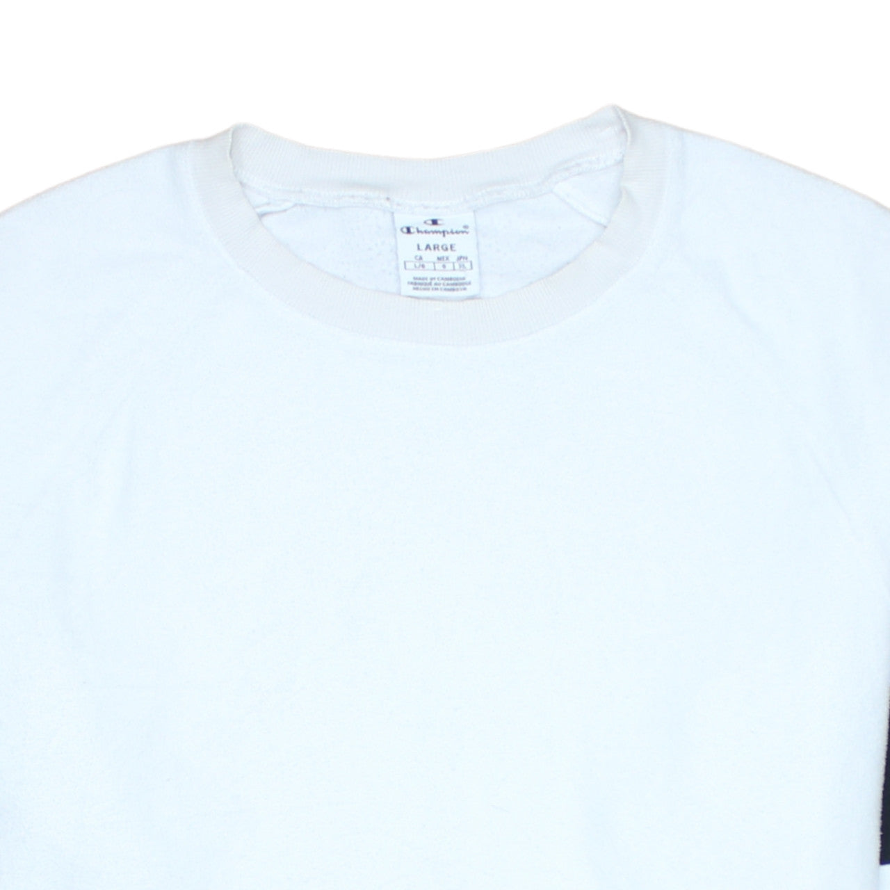 Champion Women's White Crew Neck Sweatshirt Large Logo Sleeve Detail