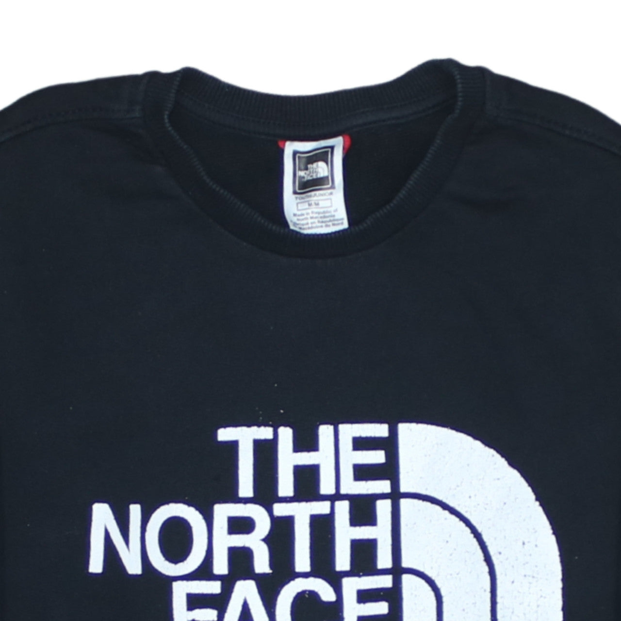 The North Face Boys Black M Crew Neck Pullover Sweatshirt Cotton Logo
