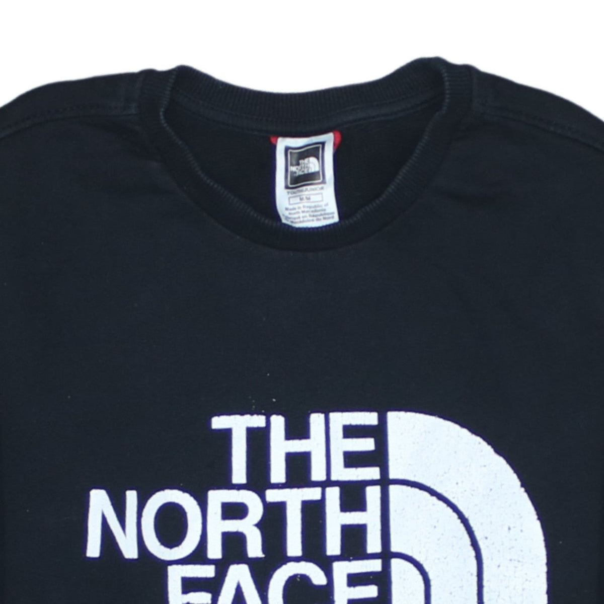 Additional view of The North Face boys’ black m crew neck pullover sweatshirt cotton logo