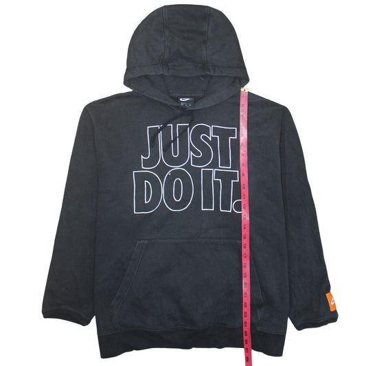 Nike Men's Black 2XL Pullover Hoodie Just Do It Fleece Sweatshirt