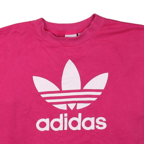 Adidas Womens Pink Logo Pullover Sweatshirt Size 14