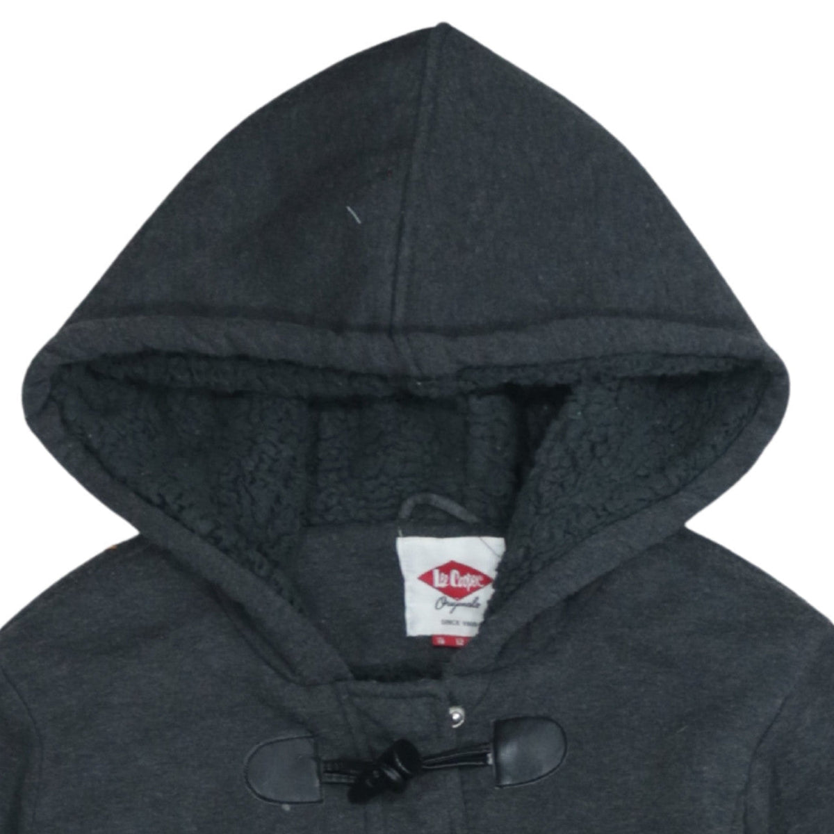 Additional view of Lee Cooper women’s charcoal hooded buckle cape coat, size UK 16