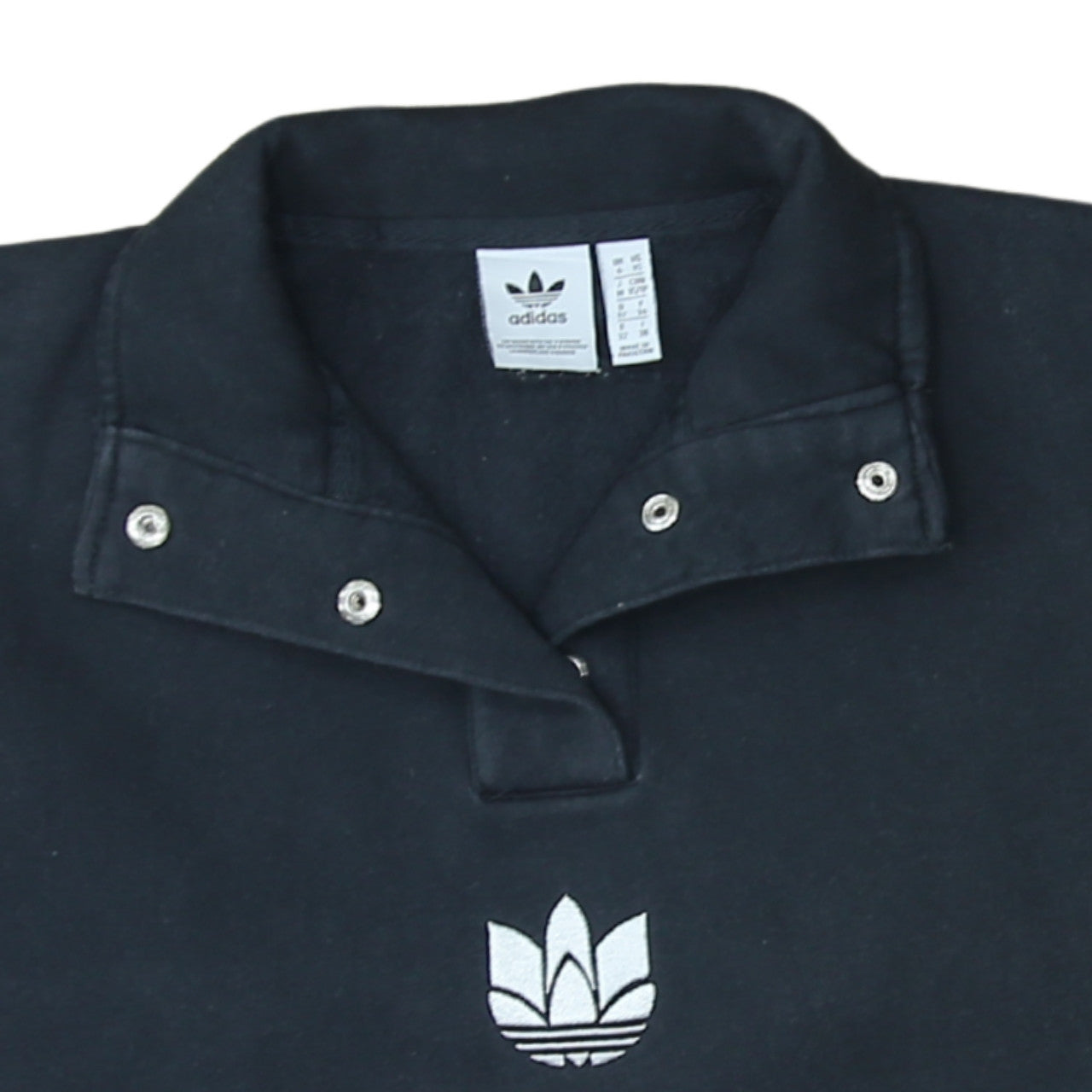 Additional view of Adidas women’s black xs pullover sweatshirt with logo and stripes