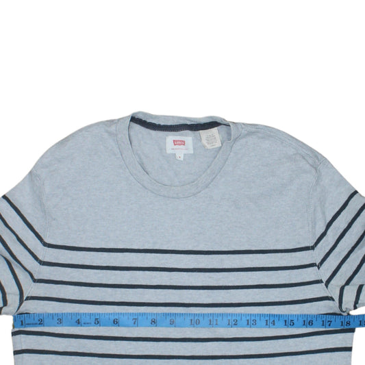 Levi's Men's Grey Striped Long Sleeve Cotton Pullover Sweatshirt Size S