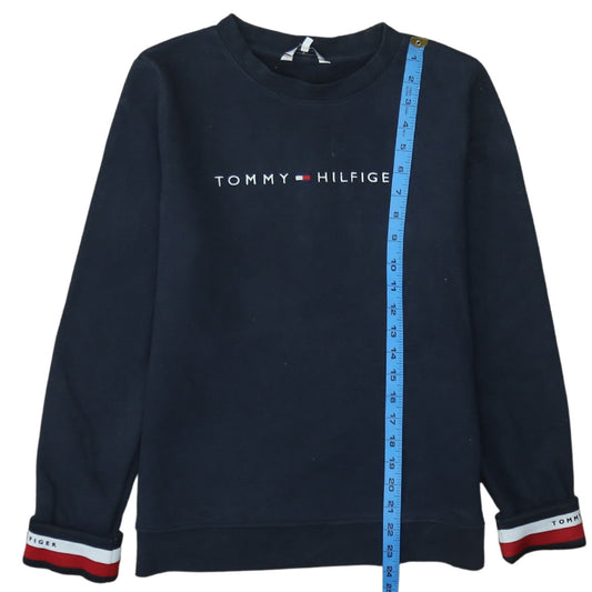 Tommy Hilfiger Womens Navy Blue Small Logo Crew Neck Sweatshirt