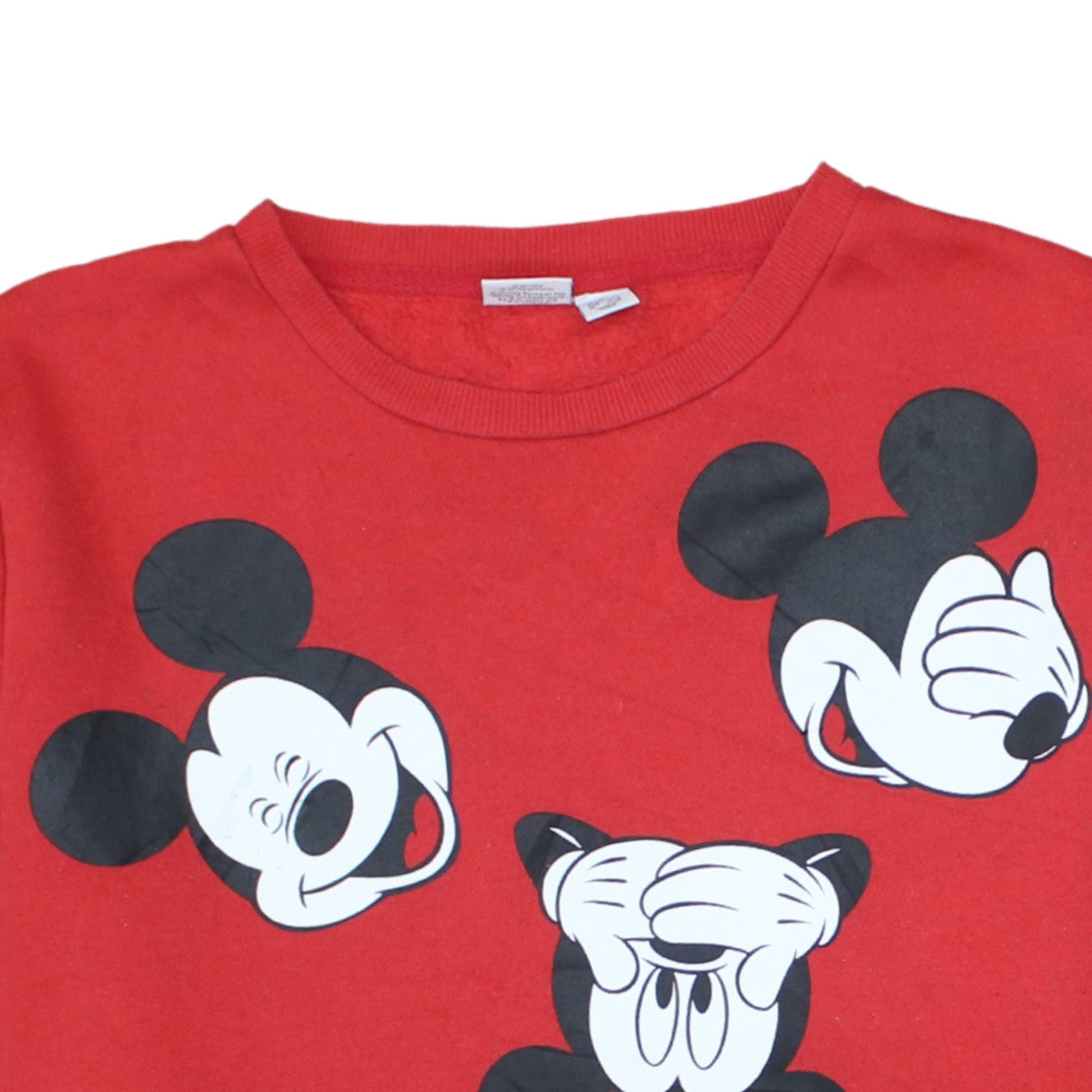 Disney Women's Red Mickey Mouse Print Pullover Sweatshirt L