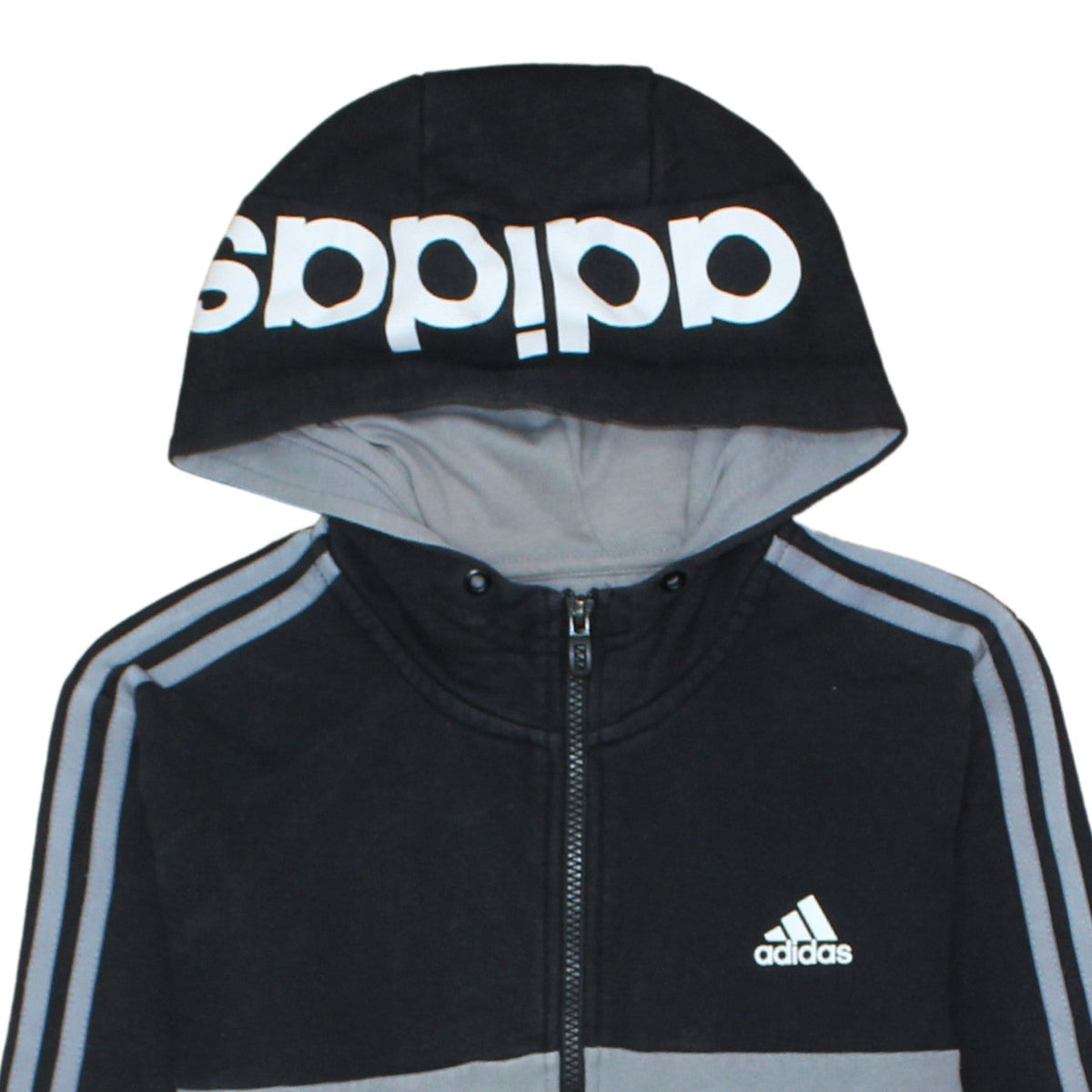 Additional view of adidas Men Black Full Zip Hoodie M Sports Fleece Sweatshirt