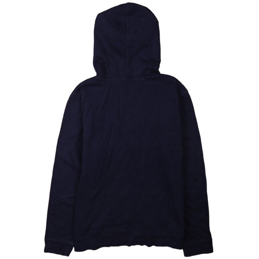 GAP Women Navy Blue Pullover Hoodie L Logo Cotton Casual Sweatshirt