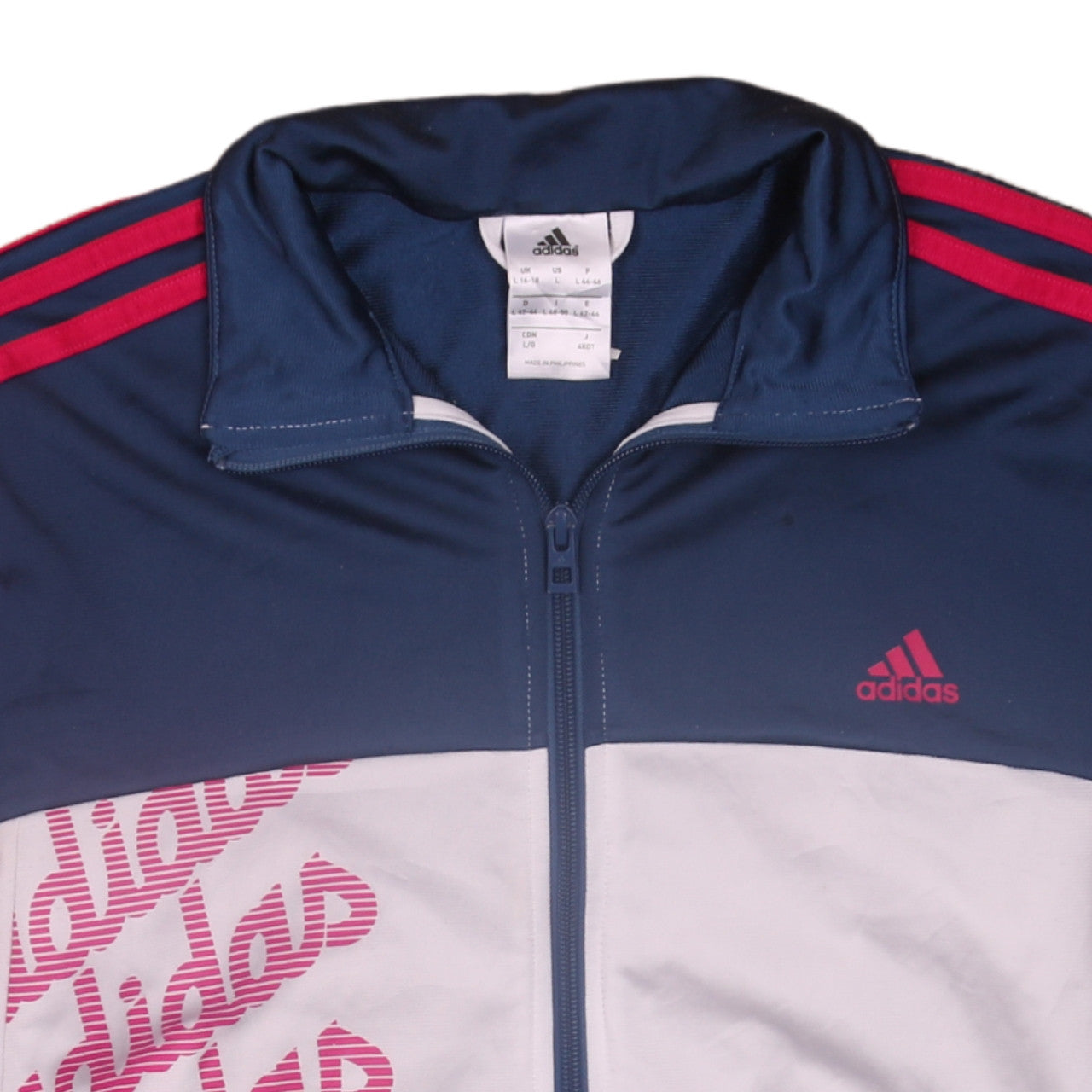 Adidas Women's Blue Track Jacket Size 16 Full Zip Lightweight Sports Top
