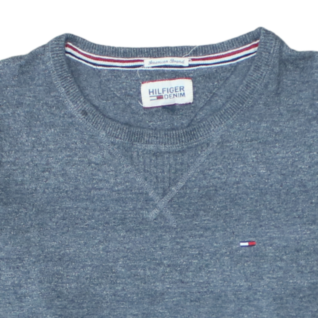 Tommy Hilfiger Men's Blue Crew Neck Cotton Knit Jumper Size S