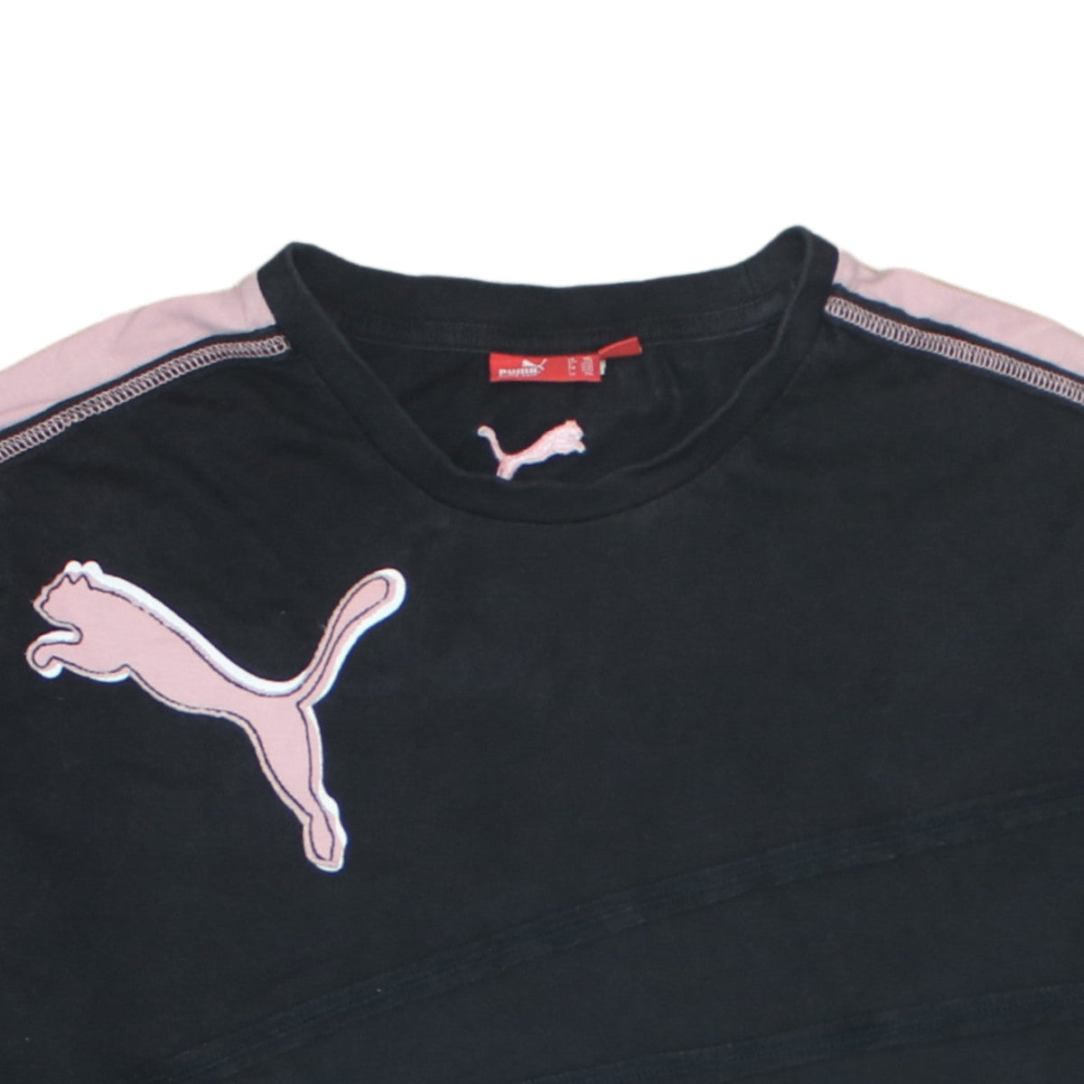 Additional view of Puma women’s black & pink crew neck pullover sweatshirt xxl