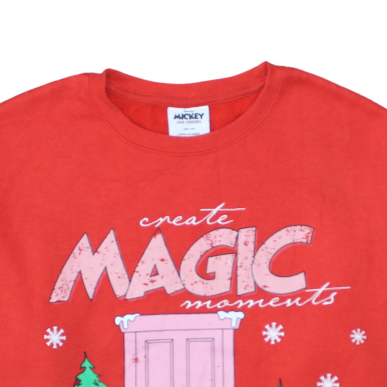 Disney Primark Women Red Christmas Sweatshirt 2XS Mickey & Friends